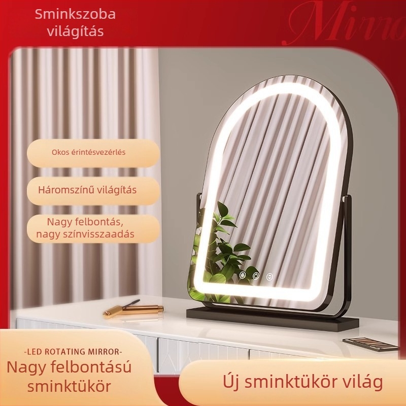 2024 Asztali LED Smink Tükör Világítással, Lányok Szobájába és a Fő Hálószobába
