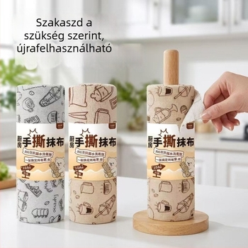 Részben letéphető tisztító kendők száraz és nedves használatra, konyhai törlőkendő, asztal letörléséhez, kézzel téphető heti egyszer használható kendő