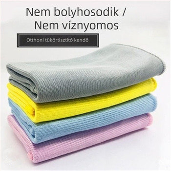 Üveg- és tükörtisztításhoz használt mikroszálas rongy, nedvszívó, szöszmentes, nyom- és foltmentes