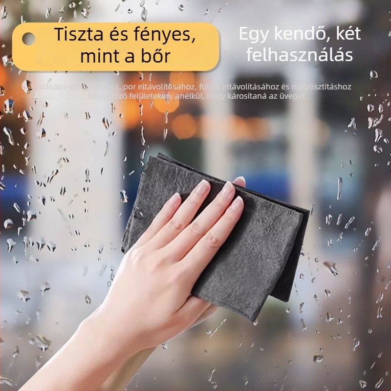 Varázslatos üvegtisztító kendő, dupla oldalas ablaktisztító és tükrök tisztítására, háztartási használatra, csík- és nyommentes