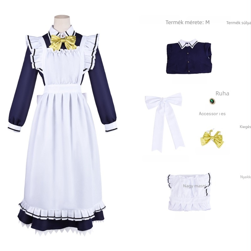Cosplay készlet: Csillagfény kávézó és Halál Lepkéje, Natsume cosplay ruházat, Japán szobalány jelmez