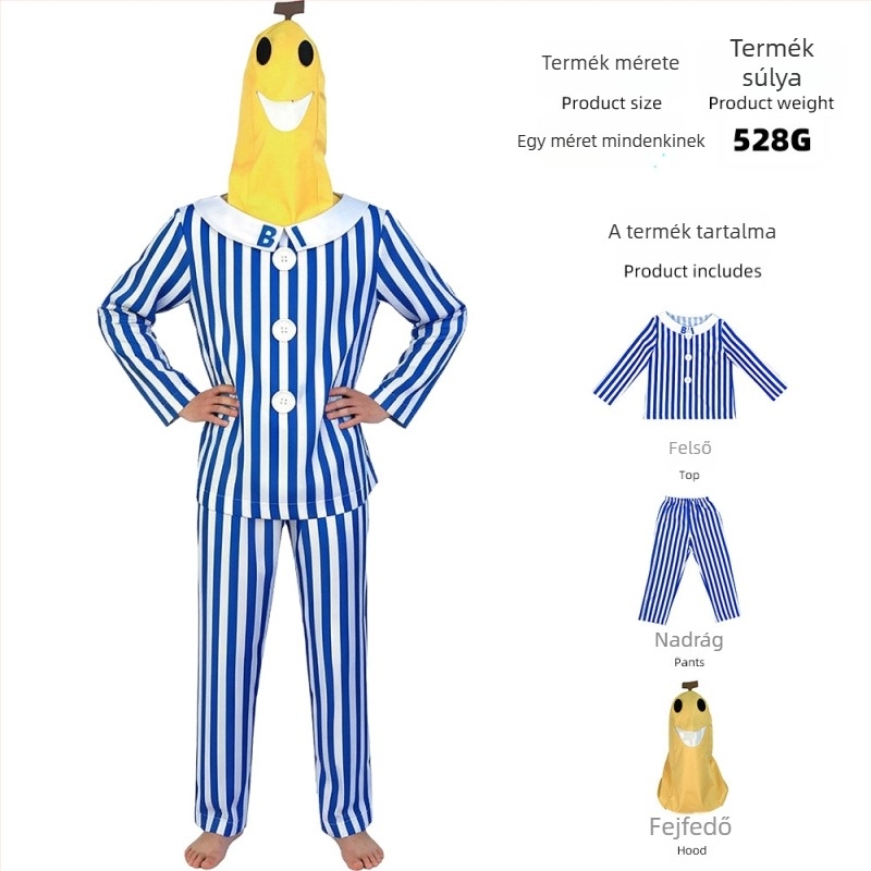 Férfi Banana Man cosplay jelmez — parti és színpadi előadások