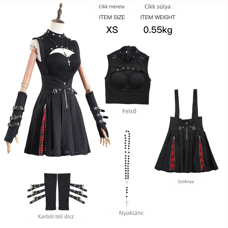 Death Note cosplay ruha sötét gothik stílusban színpadi előadásokhoz