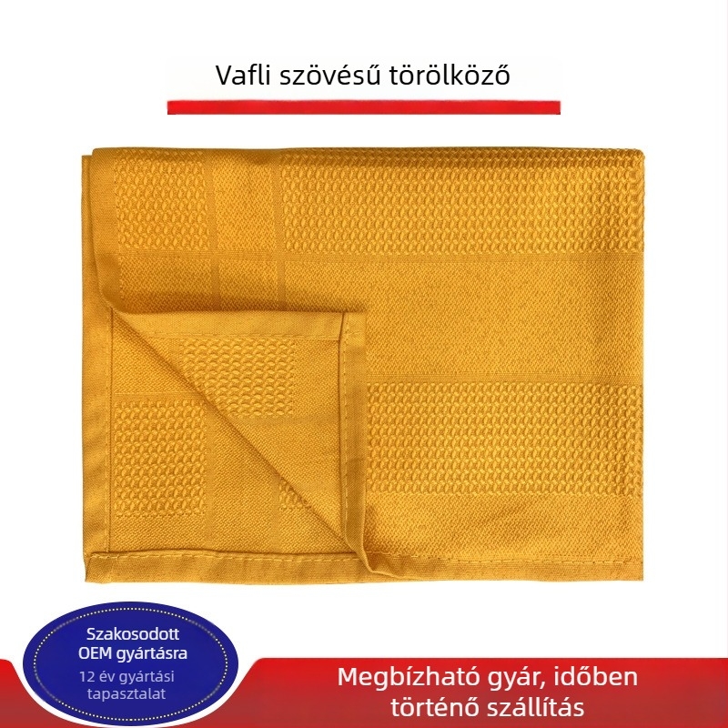 Személyre szabott ultrafin rostú konyhai tisztító kendők waffleszövésű, otthoni használatra
