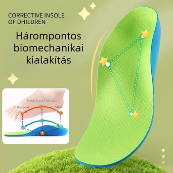 Gyerekeknek készült ortopéd talpbetét ív-támogatással, ütéscsillapítással és lapos láb korrekcióval