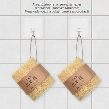 Természetes színű luffa mosogatókendő, egész gyökérrel, konyhai tisztító kendő, többfunkciós, 25–50 cm hosszú, körülbelül 5 cm átmérőjű, kötél nélkül / kötéllel