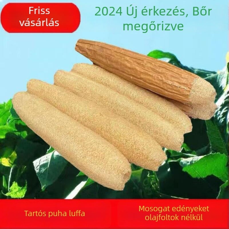 Természetes luffa mosogató eszköz – mosogatószivacs, olajat felszívó konyhai ecset, dörzsölő pad, fazék- vagy lábas keféje