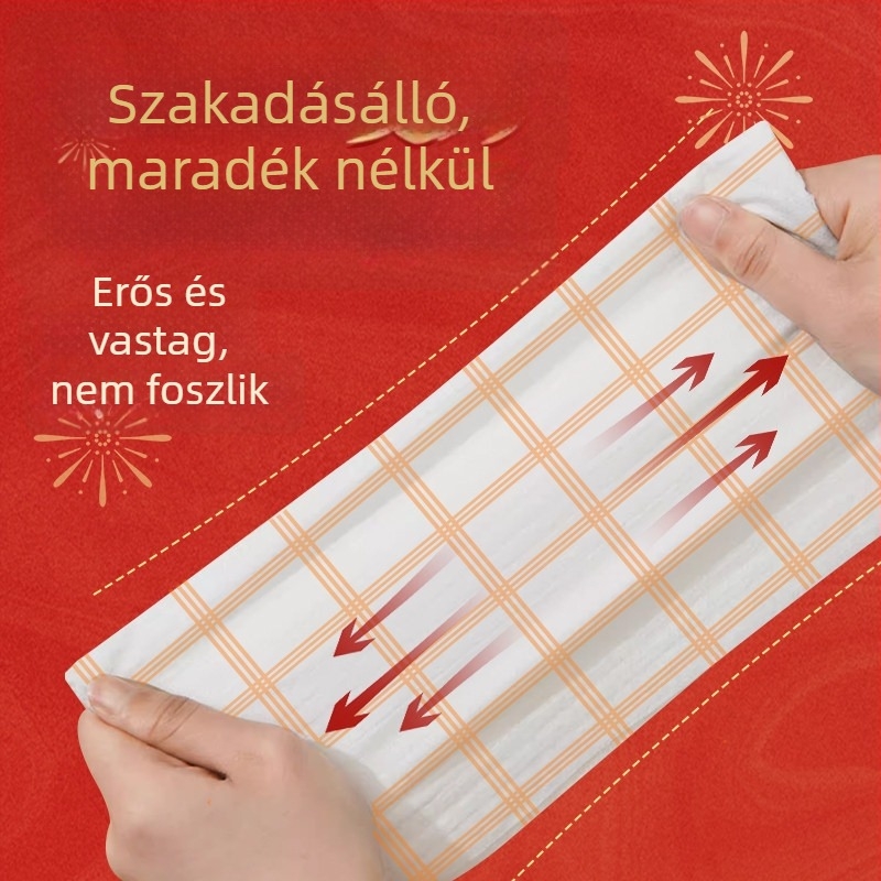 Guofeng stílusú konyhai felakasztható egyszer használatos rongy száraz és nedves tisztításhoz, extra vastag bambusz rostból