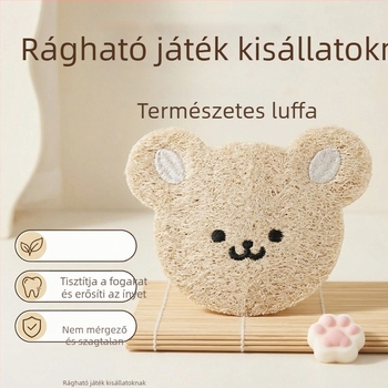 Lufa konyhai törlő, természetes kettőrétegű, tartós, biológiailag lebomló, aranyos medve hímzéssel, háziállatok játék dekorációja