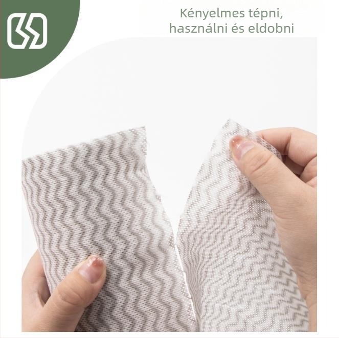 Hullám mintázatú spunlace nemszőtt konyhai törlő kendő nedves és száraz használatra, szálmentes, tekercses csomagolásban, egyszer használatos