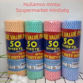 Vízsugár mintás egyszer használatos mosogatókendő, megnövelt vastagságú, hullámos felülettel, nem-szőtt anyagból, nagy tekercs
