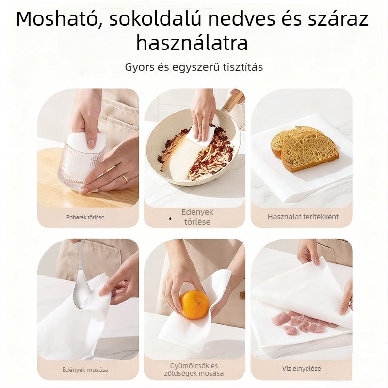 Ecosoft Konyhai papírtörlő, egyszer használatos, mosogatáshoz, súroló rongy, nedves és száraz tisztítás