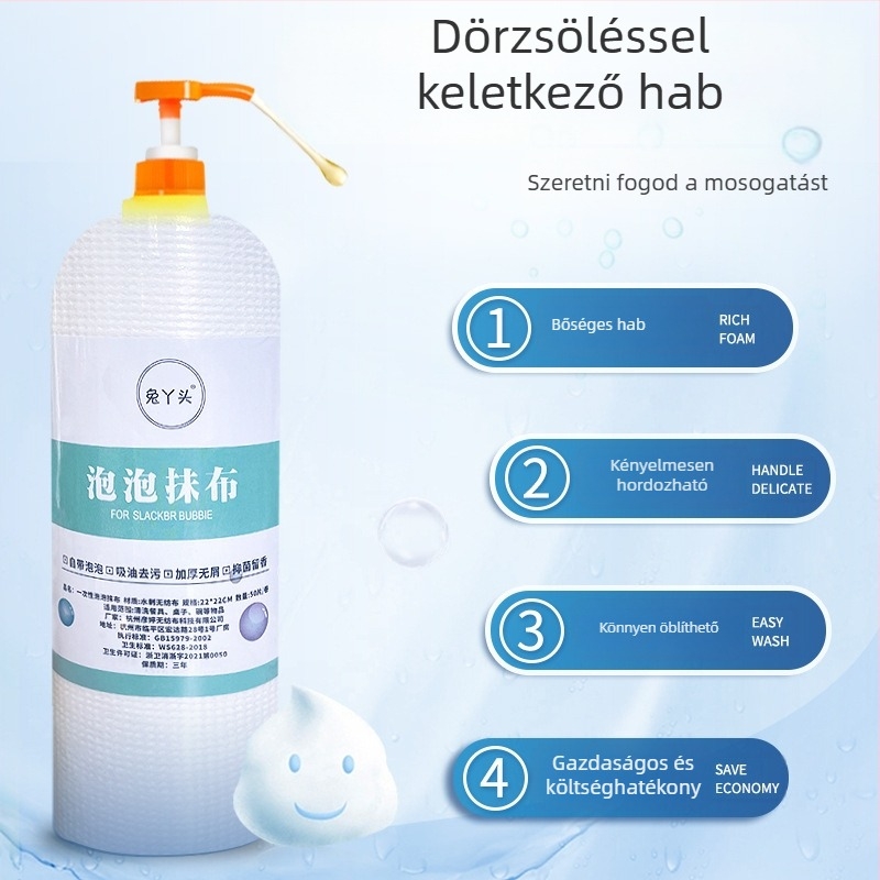 Egyszer használatos konyhai buborék tisztító kendő, nedves/ száraz, megvastagított nem szövött anyag olaj- és szennyeződés eltávolítására