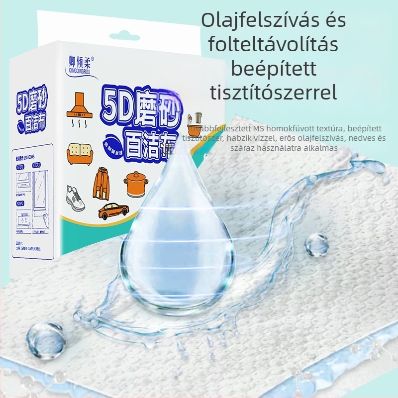 Qingqingrou Frosted nemszövött durva tisztító párna – Egyszer használatos konyhai törlőkendő olaj- és vízfelszívásra