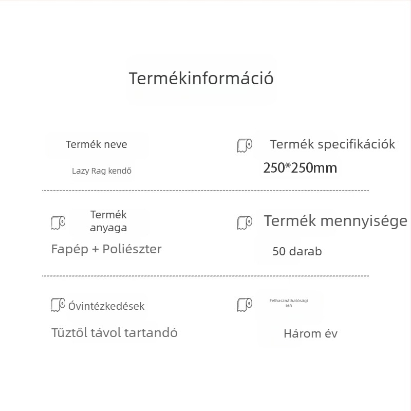 Konyhai papírtekercs, egyszer használatos, nedves és száraz tisztításra, vastagított