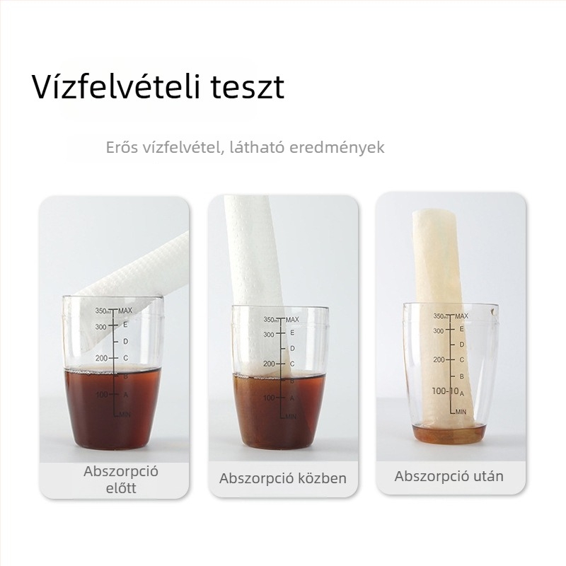 Konyhai papírtekercs, egyszer használatos, nedves és száraz tisztításra, vastagított
