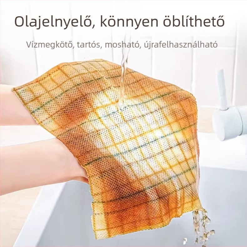 Kakama dobozos egyszer használatos edény törlő kendő, nagy méret, sokoldalú konyhai tisztítókendő, nem szőtt anyag, kockás mintázat