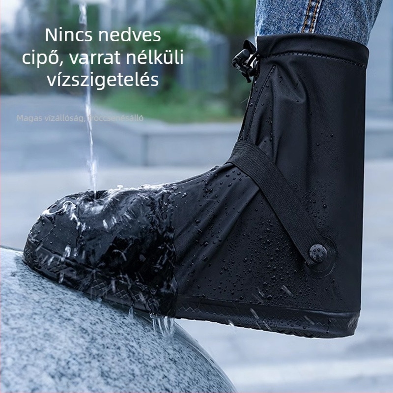 Esővédő cipővédők kerékpározáshoz, uniszex, középső szárig, csúszásmentes, megerősített, kopásálló