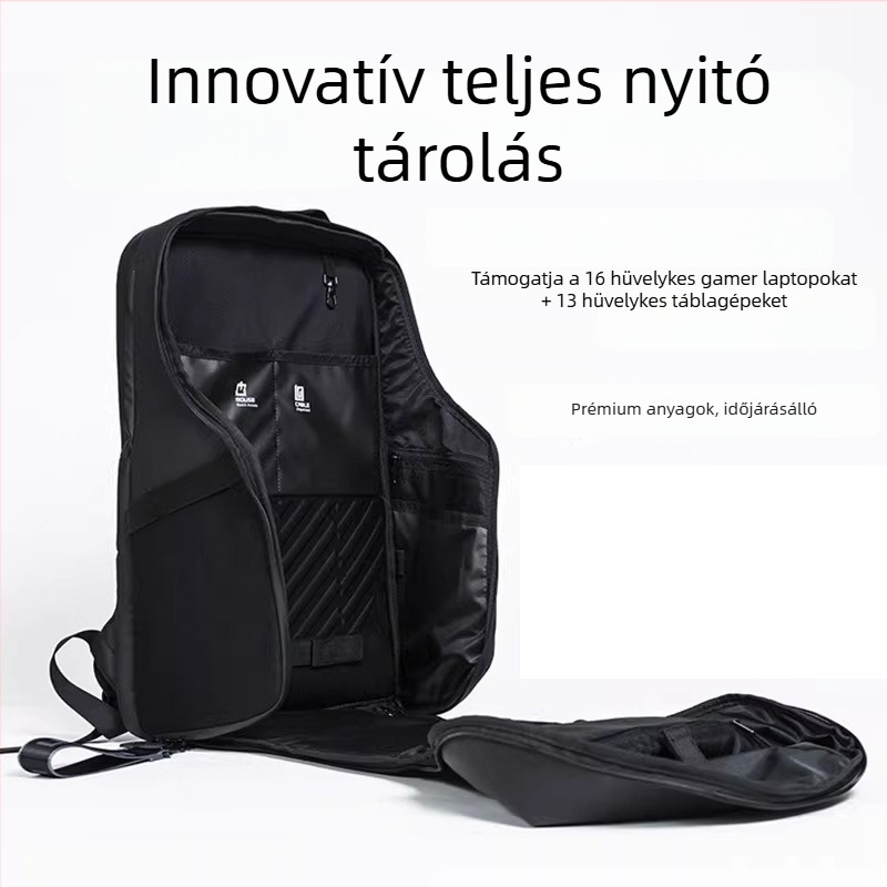 Uniszex többfunkciós hátizsák laptop rekesszel, 16 hüvelyk, Oxford szövet, vízálló, 20–35 L, utcai stílus
