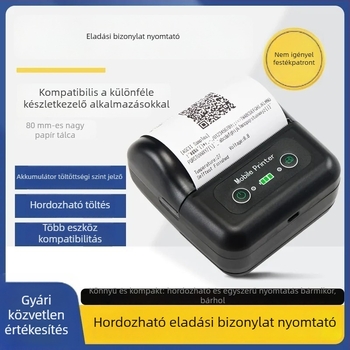 80 mm-es Bluetooth termikus nyomtató, hordozható nyugta nyomtató