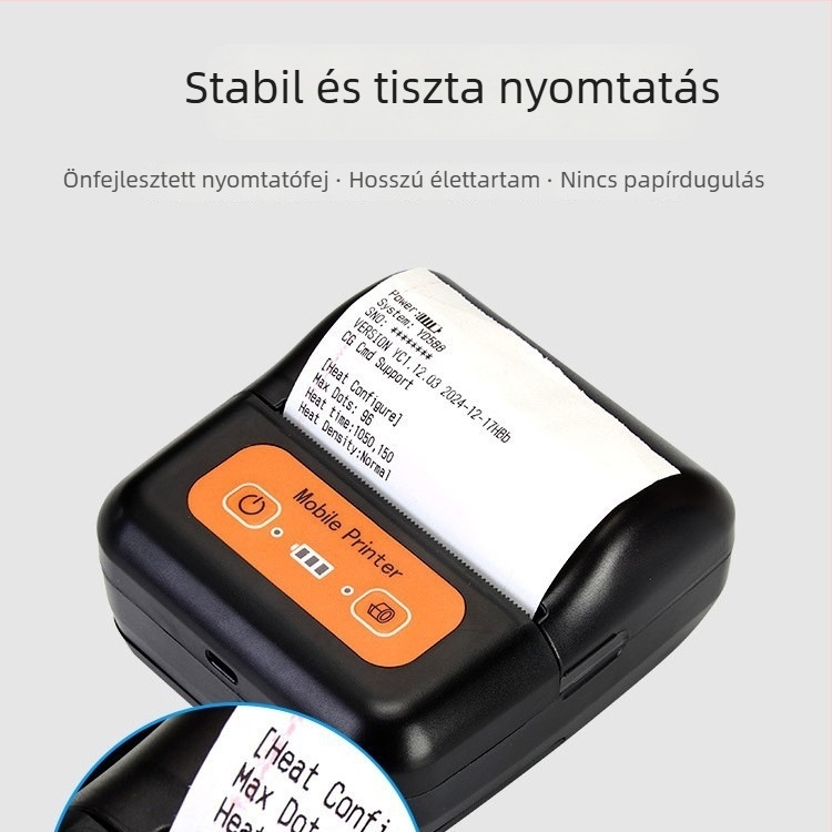 80 mm-es Bluetooth termikus nyomtató, hordozható nyugta nyomtató