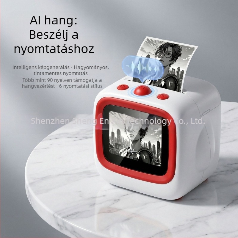 AI nyomtató Wi-Fi-vel, AI képalkotás, tinta nélkül, termikus nyomtatás (57 mm), ideális ajándék
