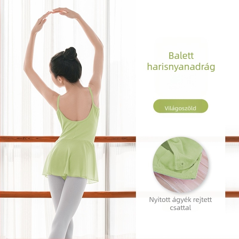 Nyári gyerekeknek készült táncruha pántos bodyval és tutu szoknyával, lányoknak