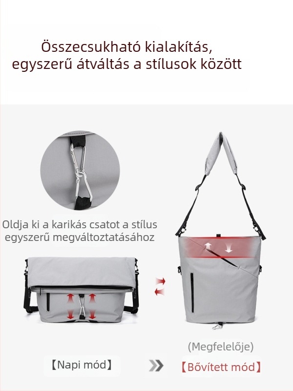 Nagy kapacitású vízálló oldaltáska mindennapi használatra, sokfunkciós, 15 hüvelykes laptophoz, uniszex, nylon anyagú