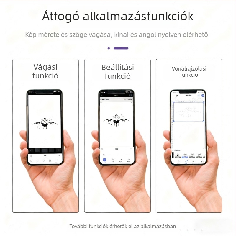 A4 méretű mini Bluetooth hőnyomtató tetováló papírhoz — Dizájnokat nyomtathat a telefonjáról