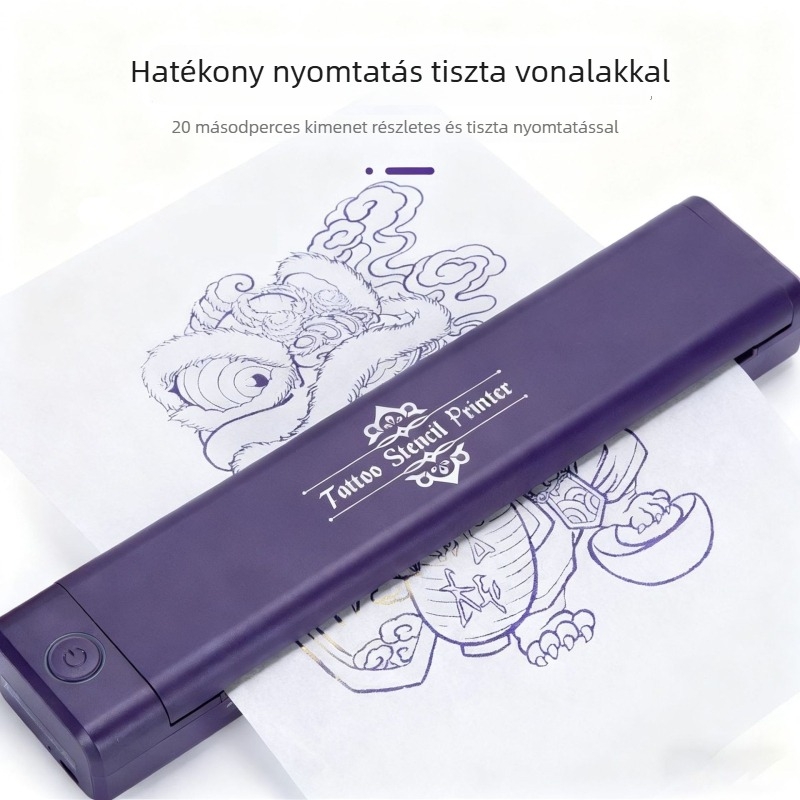 A4 méretű mini Bluetooth hőnyomtató tetováló papírhoz — Dizájnokat nyomtathat a telefonjáról