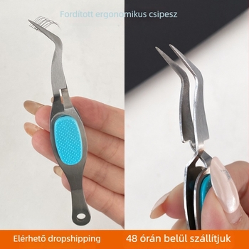 Fordított csipesz a könnyebb fogáshoz, stabil X-formájú, szegmentált hamis szempillákhoz, többfunkciós eszköz kezdőknek a sminkben és a manikúrában