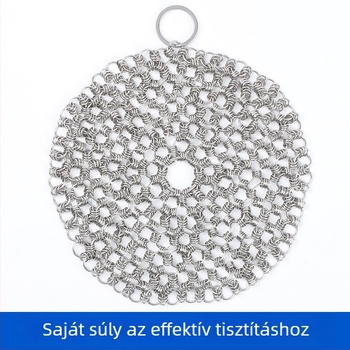 316-os rozsdamentes acél háromgyűrűs serpenyőtisztító háló