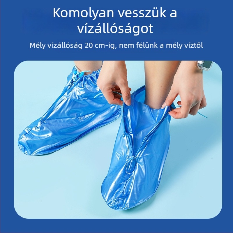 Személyre szabott PVC cipővédők, vastagított kivitel, újrahasználható, vízálló, csúszásmentes, divatos kültéri esővédő férfiak és nők számára