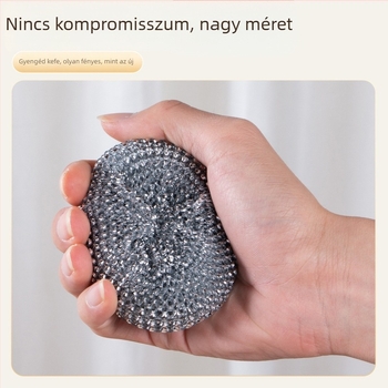Rozsdamentes acélhuzalos golyós kefefej fogantyúval, nem morzsálódó tisztító golyókkal, háztartási mosogatáshoz és edények tisztításához, 20 db