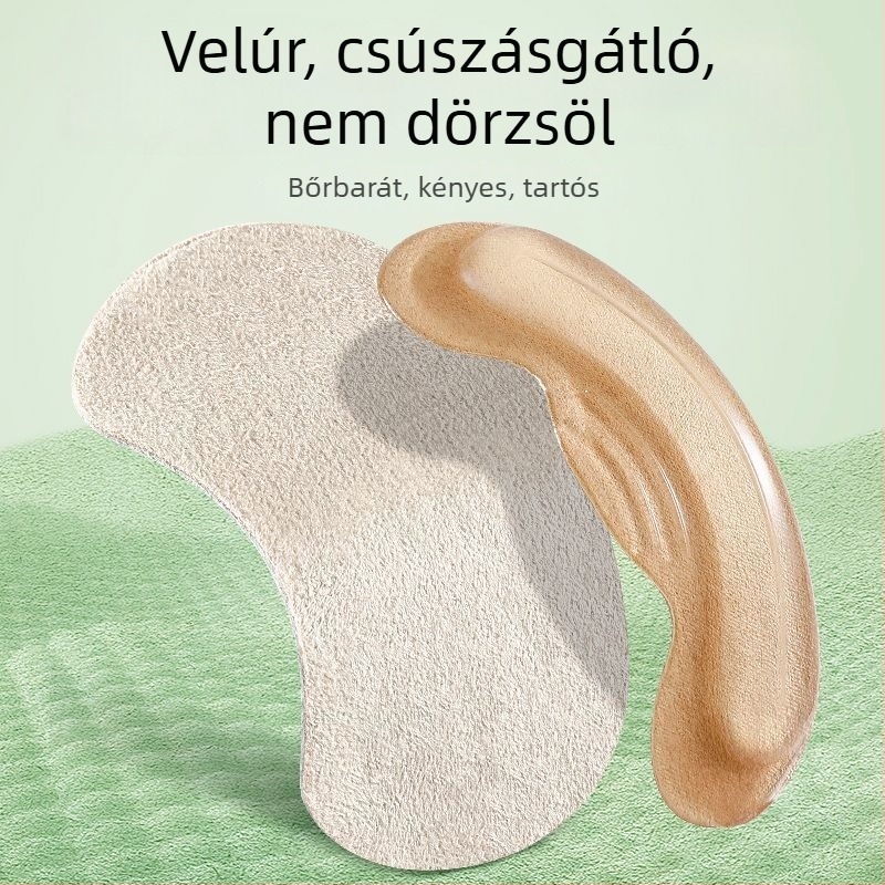 Szilikon sarokpárnák csúszásgátláshoz magas sarkú cipőkhöz, sarok és dörzsölés elleni párnák, önragasztó hátlappal, mokaszinokhoz és bőr cipőkhöz, méret 9×4 cm