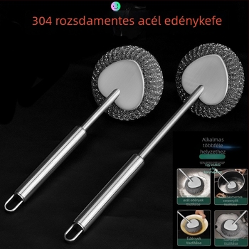 Rozsdamentes acél fazék tisztító kefe és tisztító golyó konyhai használatra