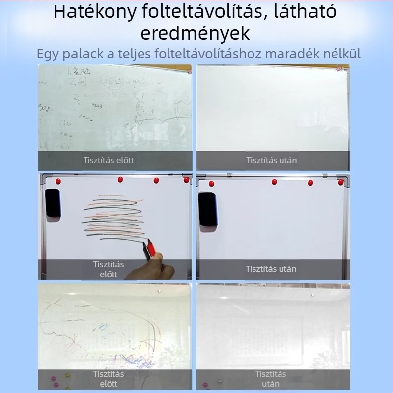 Fehér tábla tisztító – alaposan tisztít, könnyen törölhető, enyhe illatú, nyom nélkül, eltávolítja a foltokat
