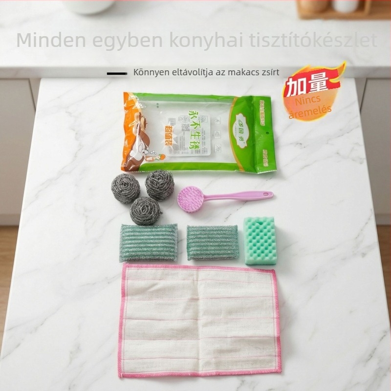 Rozsdamentes acél tisztító golyó, rozsdamentes acélhuzalból készült konyhai súroló, edények mosogatásához, nagy acélszálas golyó