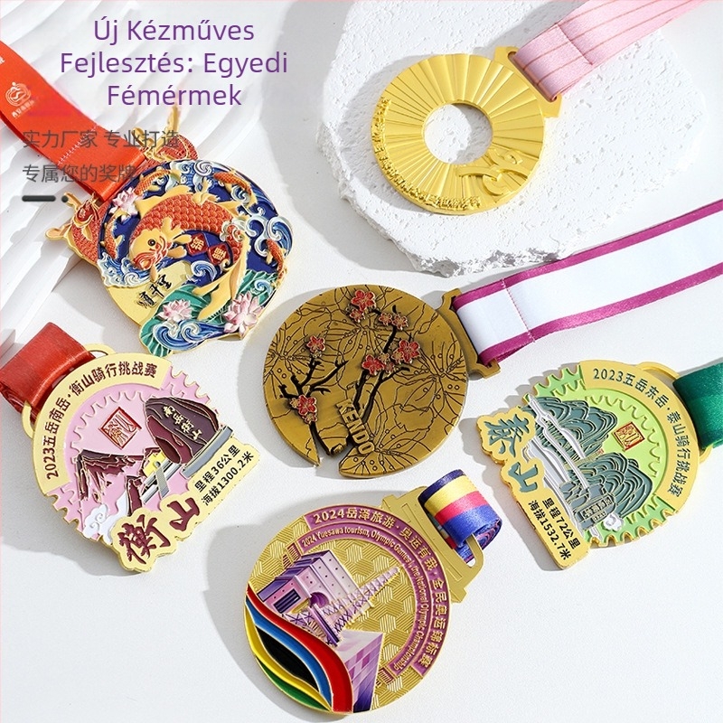 Személyre szabott maratoni érmek, kreatív cinkötvözet plakettek, emlékérmek