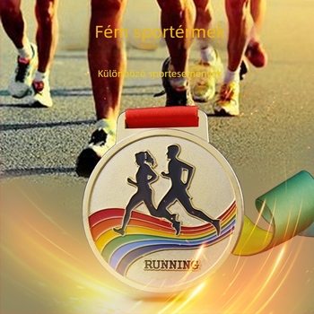 Személyre szabott fém maratoni érem – emlékdíj arany, ezüst és bronz színben sporteseményekhez