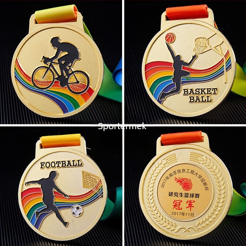 Személyre szabott fém maratoni érem – emlékdíj arany, ezüst és bronz színben sporteseményekhez