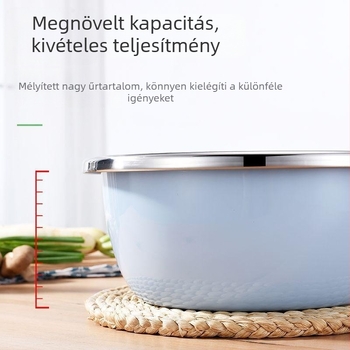 Háromrészes rozsdamentes acél konyhai mosóedény-készlet, színes, vastagodott és mély, arcmosáshoz, zöldségekhez, rizshez és tésztához