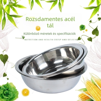 Mágneses rozsdamentes acél kerek mosóedény a konyhába – leveses tál, zöldségmosó tál és tojásfelverő tál