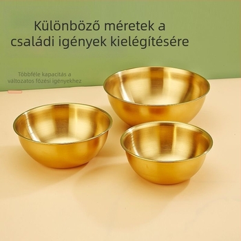 304 vastagított rozsdamentes acélból készült, multifunkcionális konyhai tál – salátákhoz, tojás felveréséhez és tészta dagasztásához, kör alakú, átmérő 17-17,9 cm