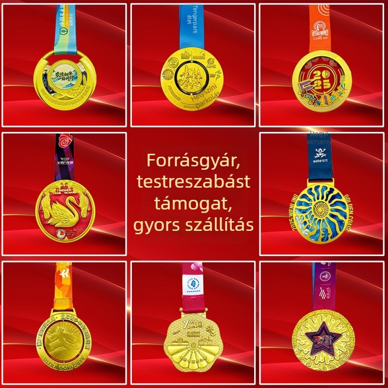 Egyéni tervezésű fém érmek vállalati díjakhoz, maratoni érmek, domborított kivitel, az Ön terve szerint