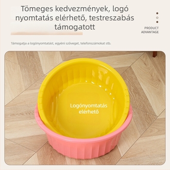 Testreszabható 36 cm-es műanyag mosómedence, nagy méretű, vastag csíkos dizájnnal, mosáshoz, láb- és arcmosáshoz kollégiumokban