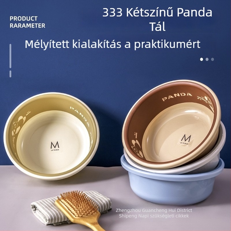 Lin Ye 333 Két színű Panda Műanyag mosómedence, otthoni és kollégiumi használatra, vastagított