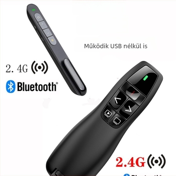 Bluetooth kettős üzemmódú oldalváltó toll PPT lézerrel, 2,4 GHz vezeték nélküli
