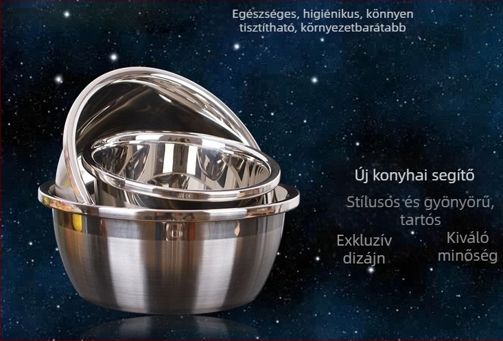 Mágneses nélküli rozsdamentes acél mély tál, hajlított szélekkel, koreai stílusú mély konyhai tál és fűszertartó