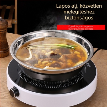 Nem mágneses, élelmiszer-minőségű rozsdamentes acél leveses tál mélyített és vastított, többfunkciós otthoni konyhához